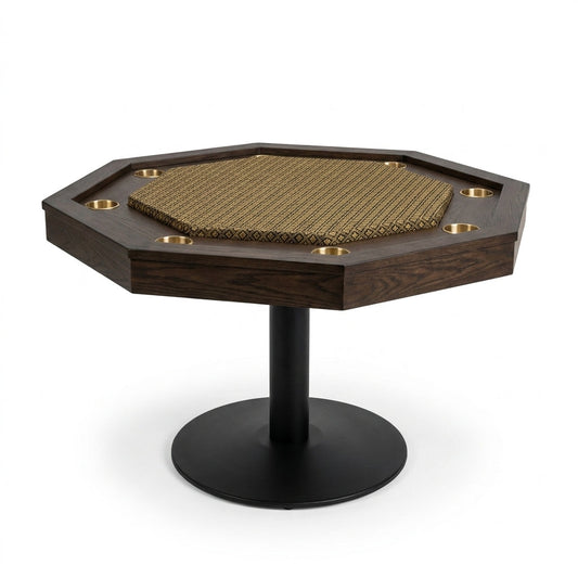 Lost Mill 8 Station Poker Table 1 Quantity in Mocha Oak 1 Pack — Studio Shot