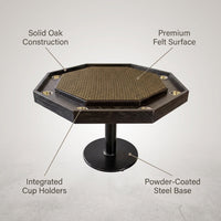 Lost Mill 8 Station Poker Table 1 Quantity in Mocha Oak 1 Pack — infographic