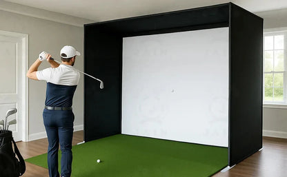 Golf Simulator Enclosure — Impact Screen, Aluminum Frame & Hitting Net