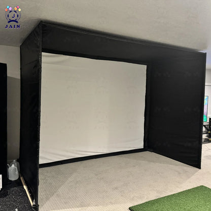 Golf Simulator Enclosure — Impact Screen, Aluminum Frame & Hitting Net