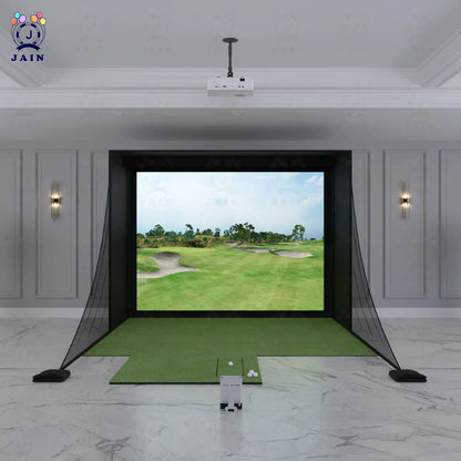 Golf Simulator Enclosure — Impact Screen, Aluminum Frame & Hitting Net
