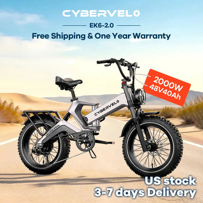 Cybervelo EK6 Max E-Bike | 40Ah, 30+ MPH & 150 Mi Range