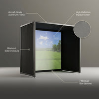 Simbox Golf Simulator Enclosure - 7 Sizes Available — infographic