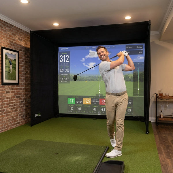Golf Simulator Enclosure Designed for Indoor Practice, 7 Size Options, Impact Screen Included, Weather-Proof Play