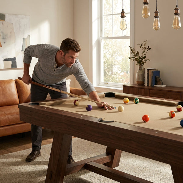 Pool Table Engineered for Tournament Play, 8 Foot Regulation Size, 1-Inch Slate Bed, Wool Blend Cloth